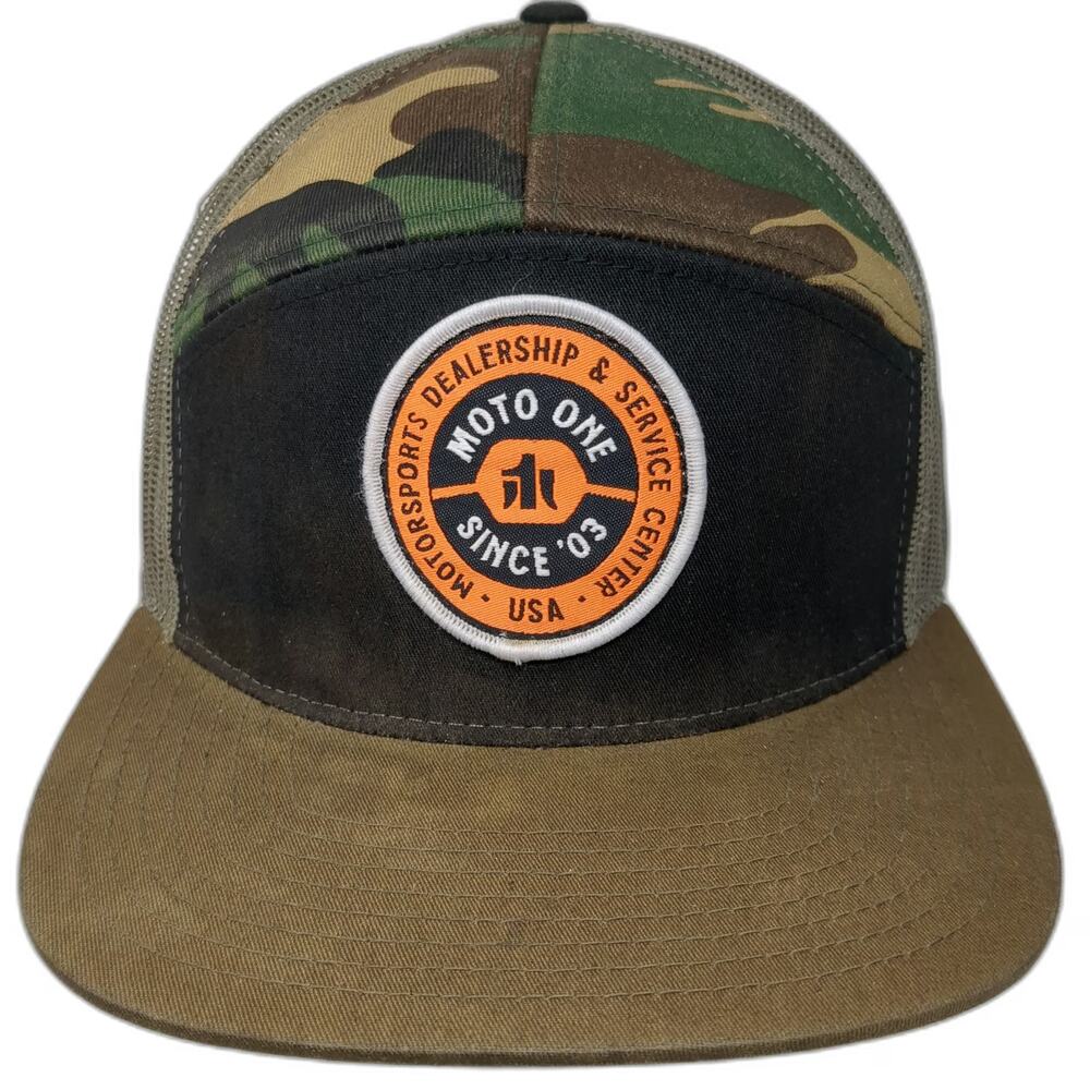 Richardson Trucker Hat Black Brown Camo Moto One Motorsports One Size Snapback